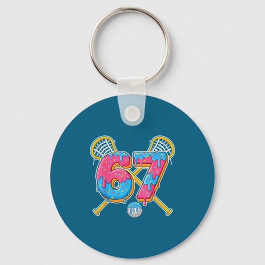 Porte-clés 67 Ice Cream Drip Meme Gen Alpha Slang Lacrosse Sr (Recto)
