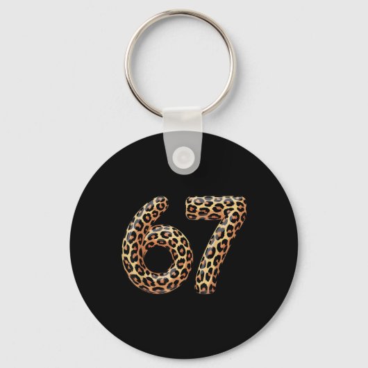 Porte-clés 67 Léopard Mème Drôle Six Sept Argot Gen Alpha Ch (Recto)