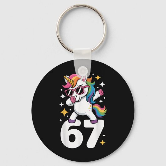 Porte-clés 67 Licorne Dabbing Six Sept Mème Drôle (Recto)