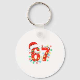 Porte-clés 67 lumières de Noël Meme disant 6 7 Costume Xmas L