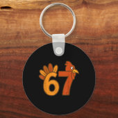 Porte-clés 67 Mathématiques de Thanksgiving Dinde Drôle Brain (Recto)