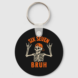 Porte-clés 67 Meme 6 7 Drôle d'Halloween Squelette Rock On Si