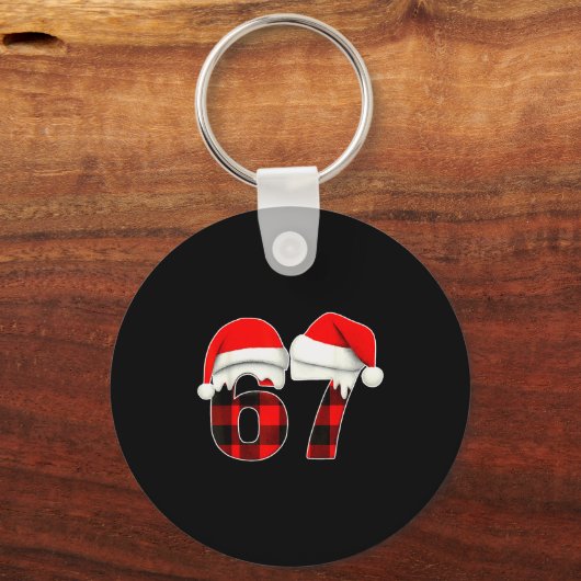 Porte-clés 67 Meme Brainrot Funny Christmas Plaid Xmas Pajama (Recto)