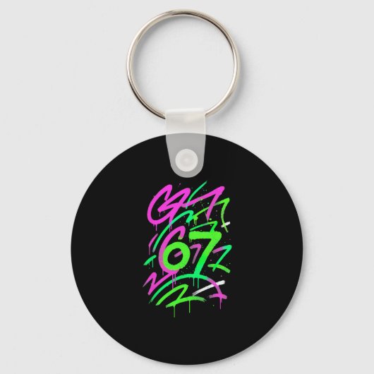 Porte-clés 67 Meme Caché Tendance Gen Z Alpha Six Seven 6 7  (Recto)