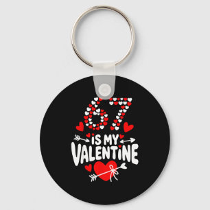 Porte-clés 67 Meme de la Saint-Valentin 67e Anniversaire 6 7