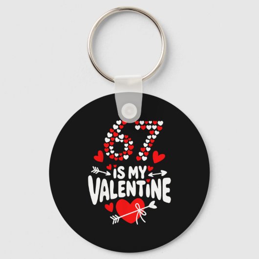 Porte-clés 67 Meme de la Saint-Valentin 67e Anniversaire 6 7 (Recto)