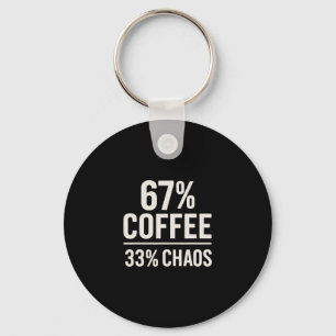 Porte-clés 67 Mème drôle 67% Café 33% Conception d'humour Cha