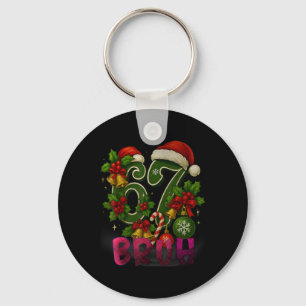 Porte-clés 67 Mème Drôle de Noël Rouge Carreaux Xmas Pyjama S