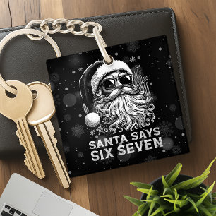 Porte-clés 67 Meme Drôle de Père Noël dit Six Sept Noël