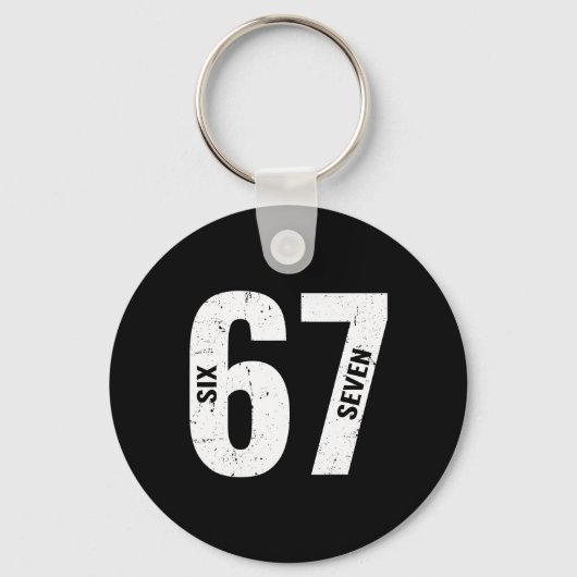 Porte-clés 67 Mème drôle Six Sept Rétro  (Recto)