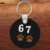 Porte-clés 67 Meme Six Seven Funny Dog Paw  (Recto)