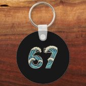 Porte-clés 67 Meme Six Seven Génération Alpha Argot Wave Surf (Recto)