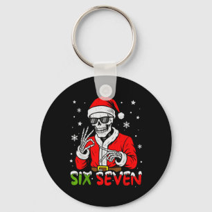 Porte-clés 67 Meme Six Seven Squelette Père Noël Drôle Noël G