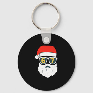 Porte-clés 67 Meme Six Seven Visage de Père Noël Enfants Homm