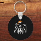 Porte-clés 67 Mème Squelette Branché Halloween Drôle Six Sept (Recto)