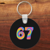 Porte-clés 67 Mème Tie Dye Rétro Six Sept  (Recto)