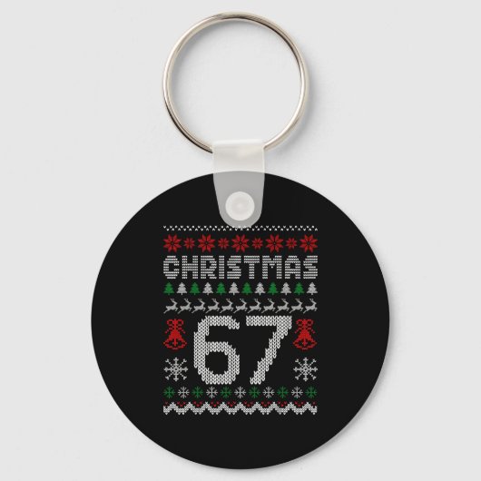 Porte-clés 67 Meme Xmas Gen Alpha Fun Six Seven Ugly Christma (Recto)