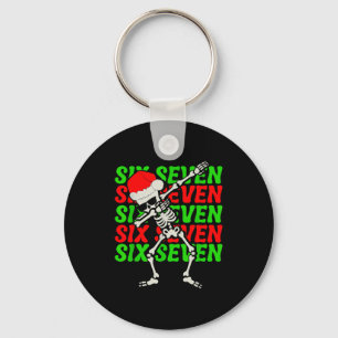 Porte-clés 67 Noël Drôle Six Sept Mème Brainrot Dabbing