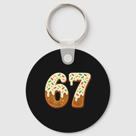 Porte-clés 67 Noël Vacances 6 7 Mème Génération Alpha Arrière (Recto)