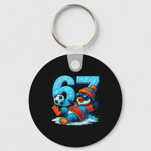 Porte-clés 67 Penguin Soccer Funny Winter Meme Gift (Recto)