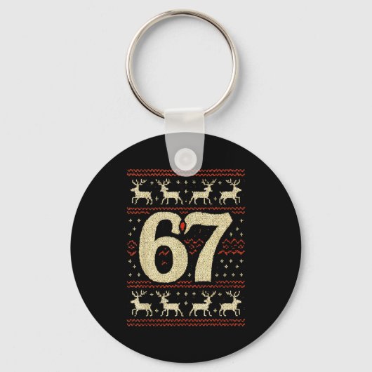 Porte-clés 67 Pull de Noël laid 6 7 Mème Six Sept Maçon (Recto)