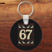 Porte-clés 67 Pull de Noël laid 6 7 Mème Six Sept Maçon (Recto)