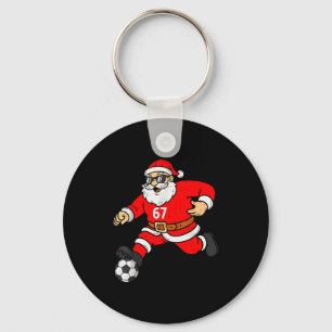 Porte-clés 67 Santa de football Six Seven Mème Noël Sport Hom