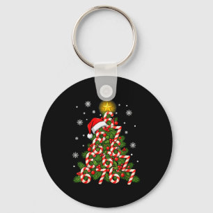 Porte-clés 67 Sapin de Noël Canne Candy Vacances Six Sept Mém