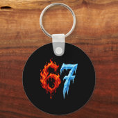 Porte-clés 67 Six Seven 6-7 Flaming Ice Funny Teen Kids Meme (Recto)