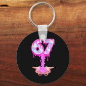Porte-clés 67 Six Seven 6 7 Mème Saint-Valentin Drôle Femmes (Recto)