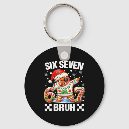 Porte-clés 67 Six Seven Bruh Christmas 6 7 Meme Funny Gingerb (Recto)