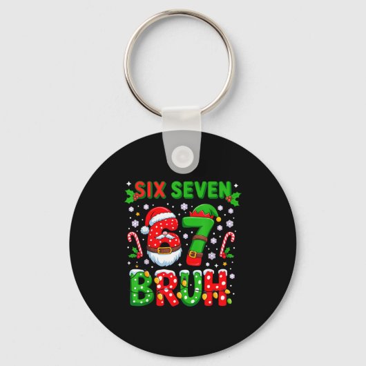 Porte-clés 67 Six Seven Burh Noël 6 7 Meme  (Recto)