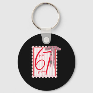 Porte-clés 67 Six Seven Coquette Nk Nœud Papillon Drôle 6 7 M