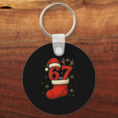 Porte-clés 67 Six Seven Drôle Génération Alpha Mème Noël 2025 (Recto)
