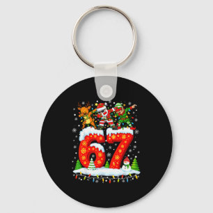 Porte-clés 67 Six Seven Mème Génération Alpha Noël Santa Elf