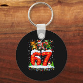 Porte-clés 67 Six Seven Mème Génération Alpha Noël Santa Elf (Recto)