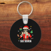 Porte-clés 67 Skeleton Funny Six Seven Gen Z Alpha Christmas (Recto)