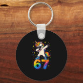 Porte-clés 67 Unicorn Dabbing Six Sept Mème Drôle (Recto)