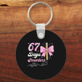 Porte-clés 67th Day Of School 67 Days Smarter Coquette Bow Te (Recto)