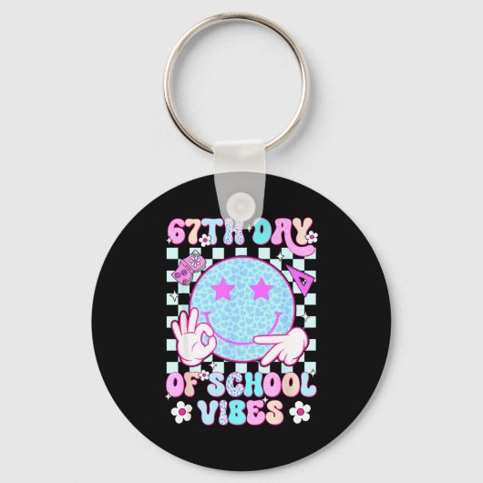 Porte-clés 67th Day Of School Vibes 67 Meme Cute Smile Face T (Recto)