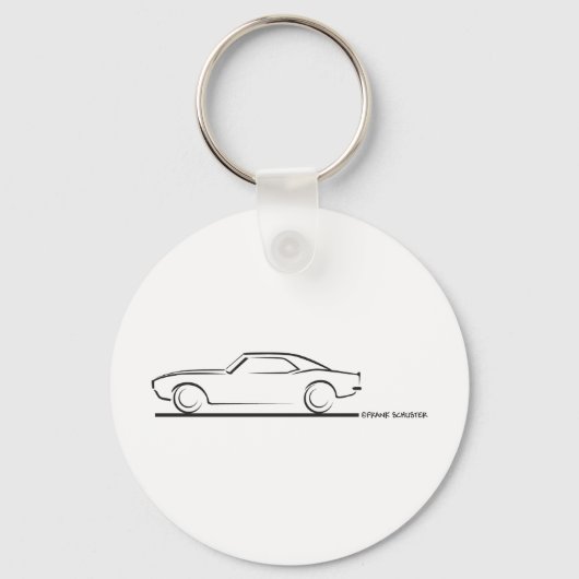 Porte-clés 68 Camaro dur dessus NOIR (Recto)