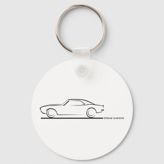 Porte-clés 68 Camaro dur dessus NOIR (Recto)