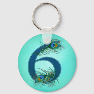 Porte-clés 6/6ème/6èmes anniversaire/numéro 6