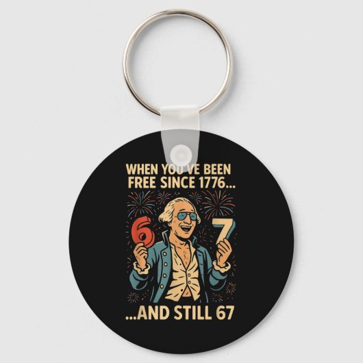 Porte-clés 6-7 7-6 George Washington Meme Funny 67 Design  (Recto)
