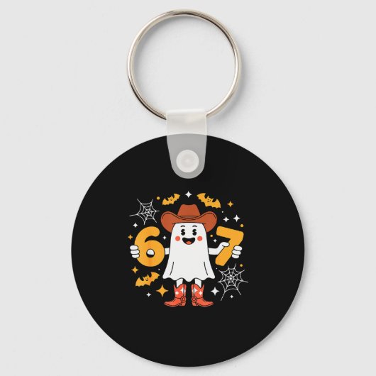 Porte-clés 6 7 Halloween Ghost 67 Meme Gen Alpha Six Sept (Recto)