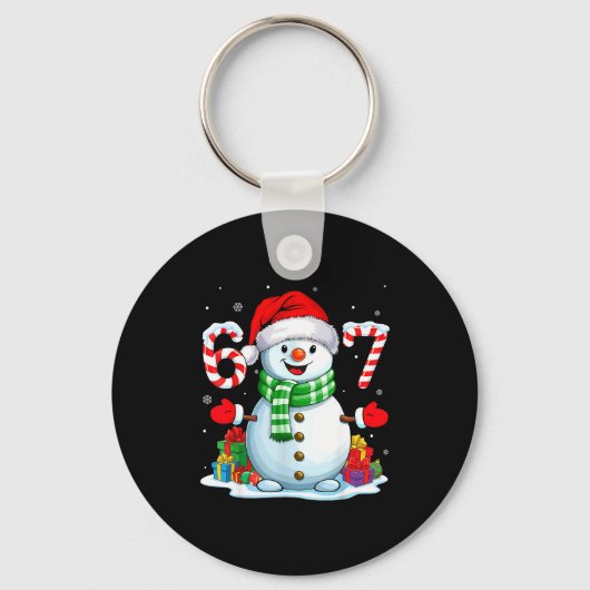 Porte-clés 6 7 Meme Christmas Funny Snowman Six Seven 67 Men (Recto)