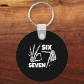 Porte-clés 6 7 Meme Funny Skeleton Hands Halloween Couples Si (Recto)