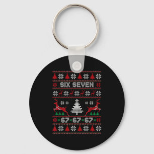 Porte-clés 6 7 Mème Sweat de Noël Laid 67 Six Sept Drôle