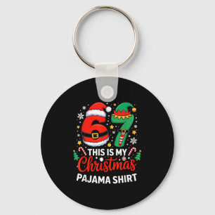 Porte-clés 6 7 Noël Six Sept Mème Mon Pyjama de Noël S