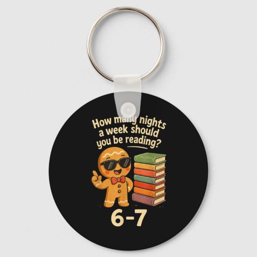 Porte-clés 6 7 nuits de lecture Cookie Gingerbread Funny Ense (Recto)